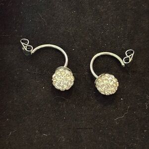 Elegant Silver Crystal Stud Earrings